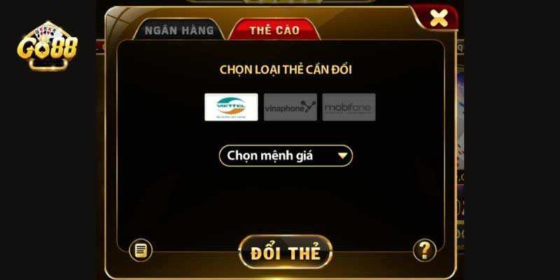 Rút tiền GO88 4 Hướng dẫn cách rút tiền GO88 bằng cách quy đổi thẻ nạp điện thoại