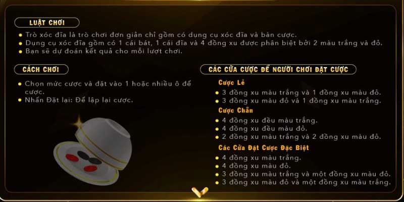 Luật chơi dễ hiểu trong Xóc đĩa GO88 