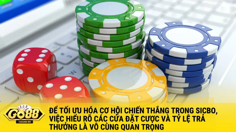 Cách kiếm tiền từ sicbo online mới nhất 2024 3 Để tối ưu hóa cơ hội chiến thắng và kiếm từ sicbo online, việc hiểu rõ các cửa đặt cược và tỷ lệ trả thưởng